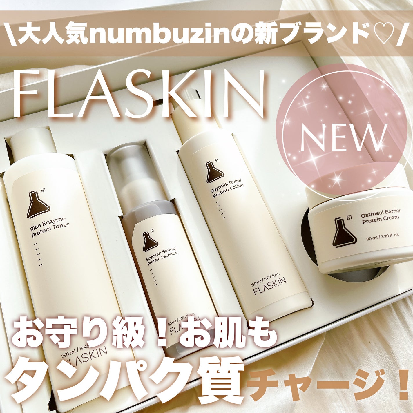 タンパク質フィラー90日スキンケアセット/FLASKIN/スキンケアキットを使ったクチコミ(1枚目)