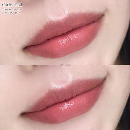 リップアンドチーク ヌードマットティント/CathyDoll/リップティントを使ったクチコミ(4枚目)