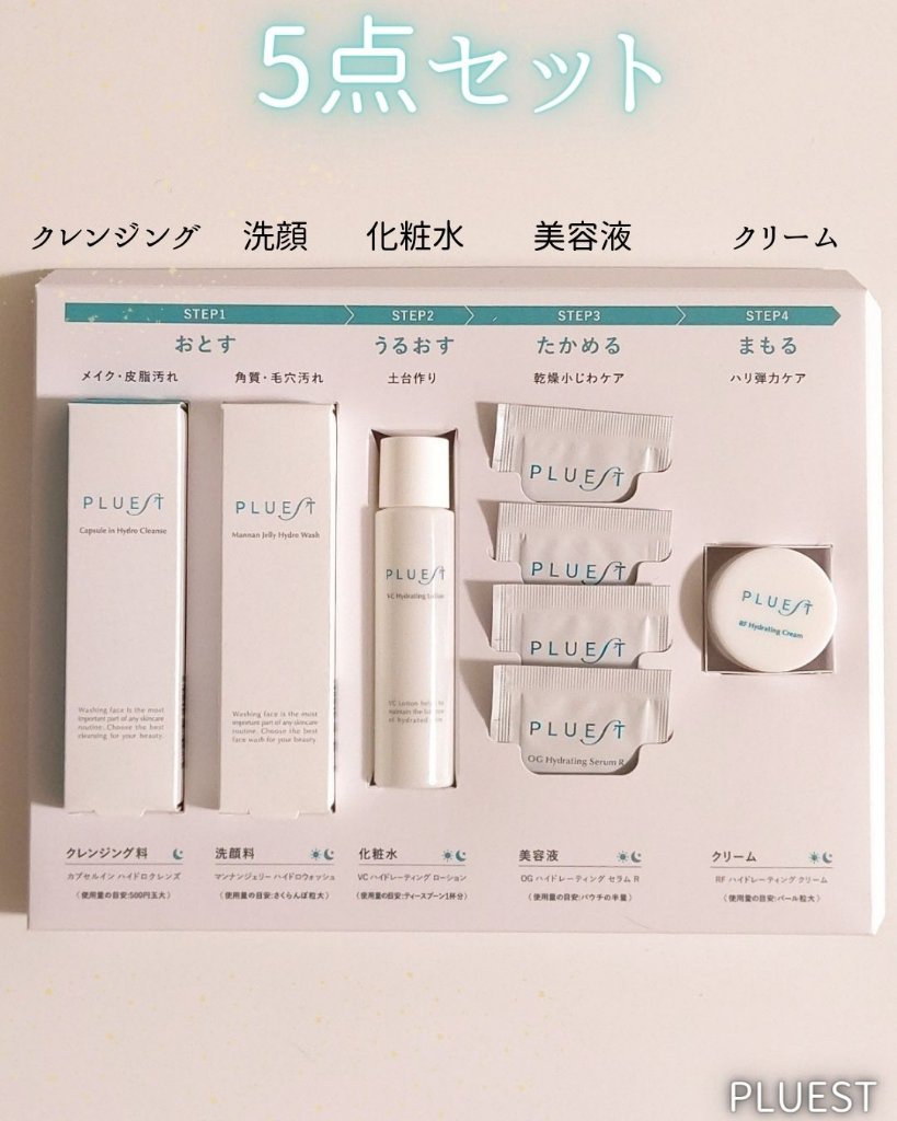 集中トライアル 5点セット/PLUEST/スキンケアキットを使ったクチコミ（2枚目）
