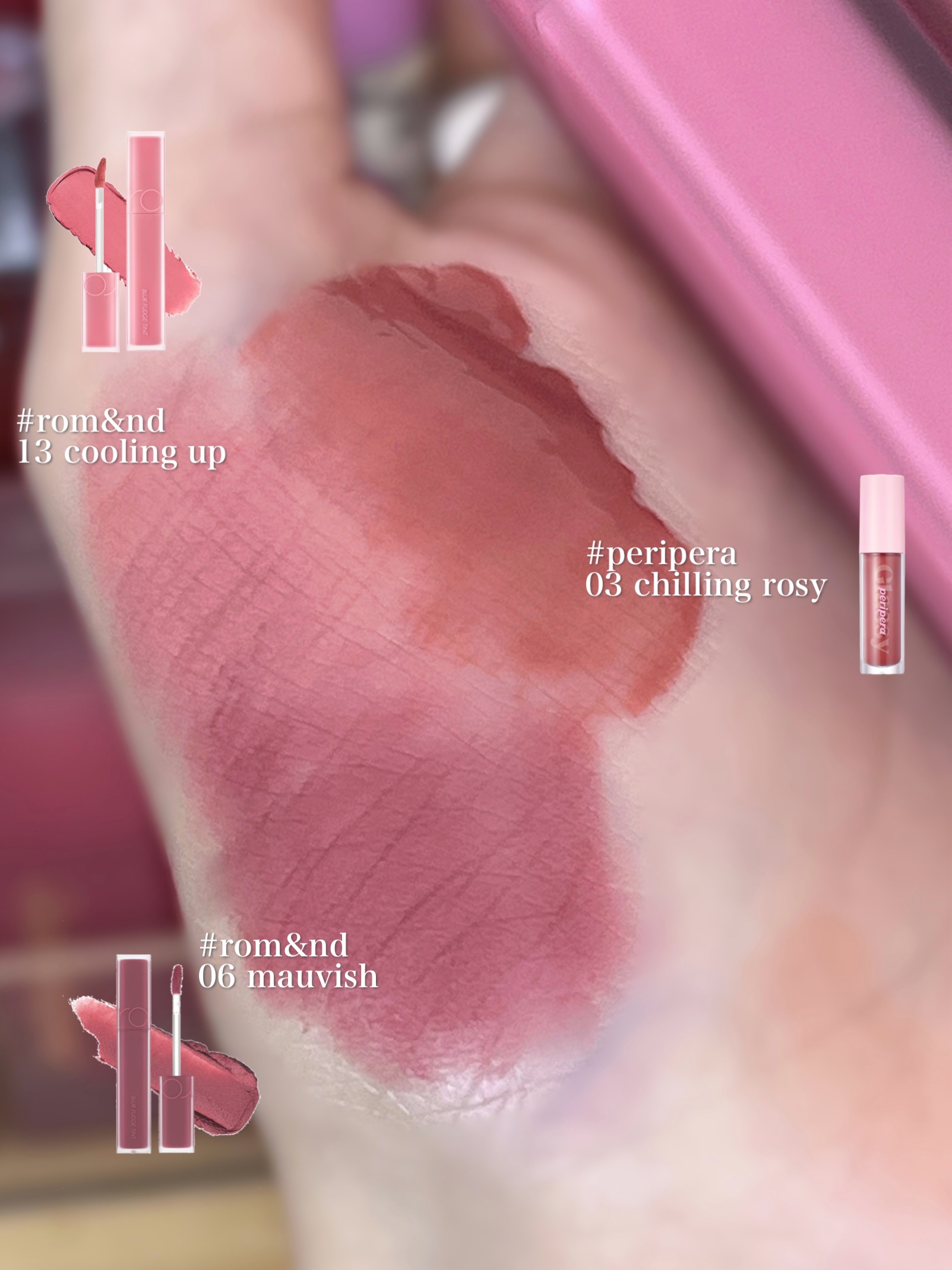 インク グラスティング リップ グロス 03 チリング ロージー(CHILLING ROSY)/PERIPERA/リップグロスを使ったクチコミ（3枚目）