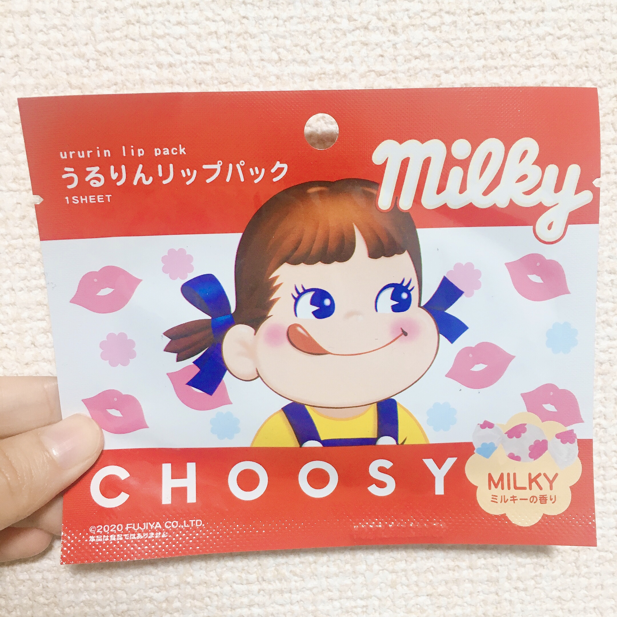 CHOOSY ミルキー うるりんリップパックのクチコミ「💋うるりんリップパック💋

CHOOSY

🍬ミルキーの香り🍬

ペコちゃんの可愛いパッケージ.....」（2枚目）