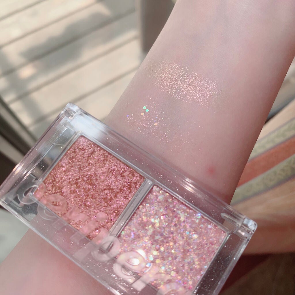 デュオ ポケット グリッター シャドウ/PERIPERA/アイシャドウパレットを使ったクチコミ(3枚目)