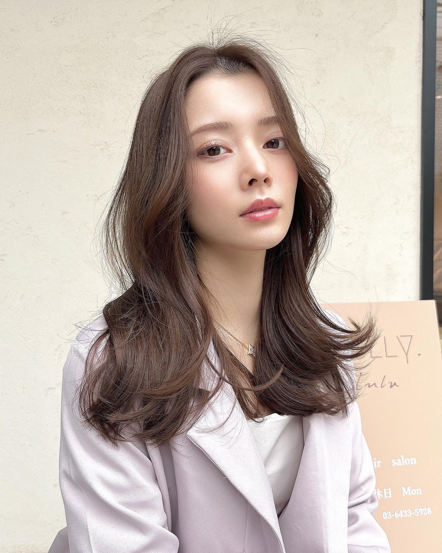 HARUNA on LIPS 「重めの毛先の質感に低めのレイヤー🫶柔らかいラベンダーを加えたオ..」(2枚目)