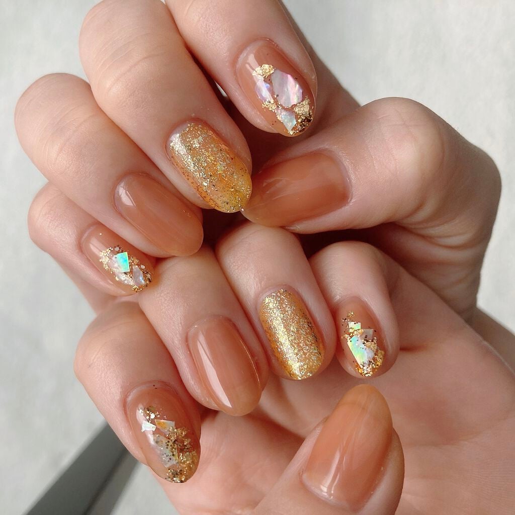 orange caramelj fake nude ジェルネイル|ジェルミーワンの口コミ - 一つで完結!簡単にセルフでジェルネイルできる上に色がドストライク by umiushi🐳(敏感肌/30代前半) | LIPS