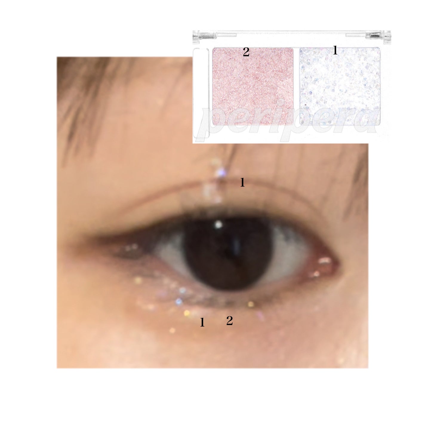 デュオ ポケット グリッター シャドウ/PERIPERA/アイシャドウパレットを使ったクチコミ(2枚目)