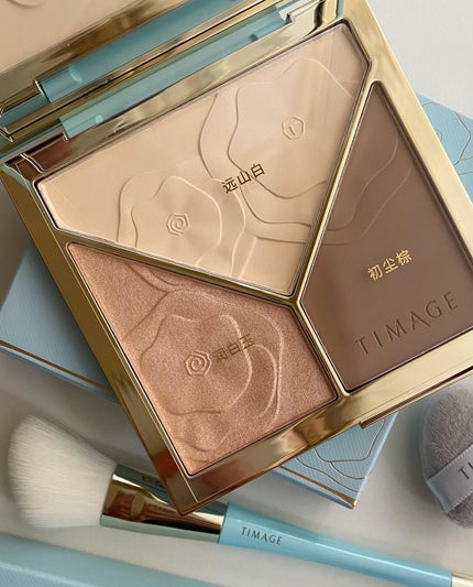 ハイライトシェーディングパレット/TIMAGE/パウダーハイライトを使ったクチコミ(4枚目)