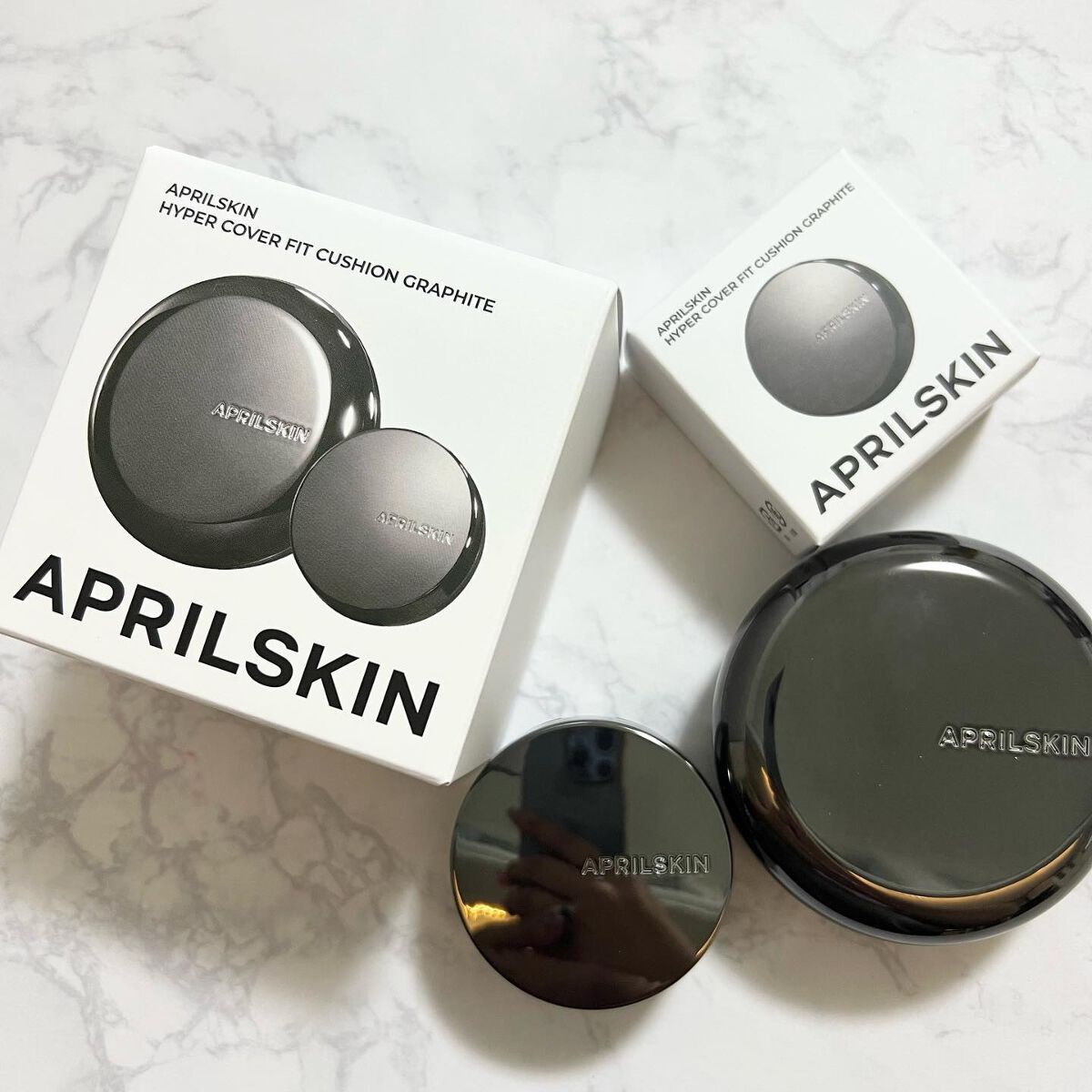 ハイパーカバーフィットクッション  グラファイト/APRILSKIN/クッションファンデーションを使ったクチコミ（1枚目）