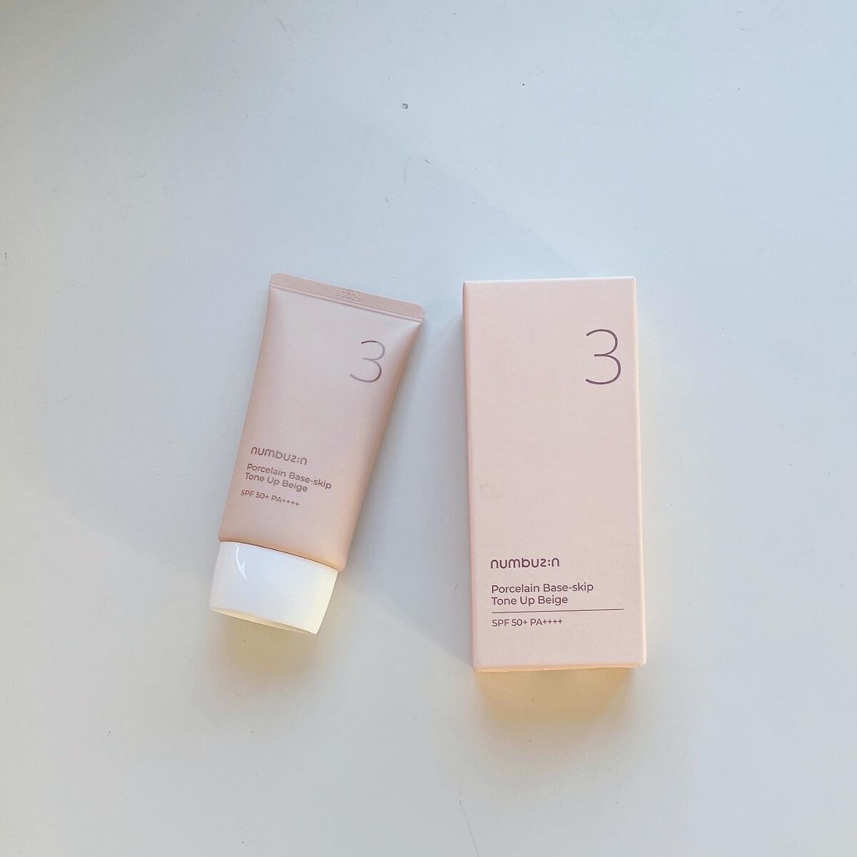 3番 ノーファンデ陶器肌トーンアップクリーム/numbuzin/化粧下地を使ったクチコミ（1枚目）