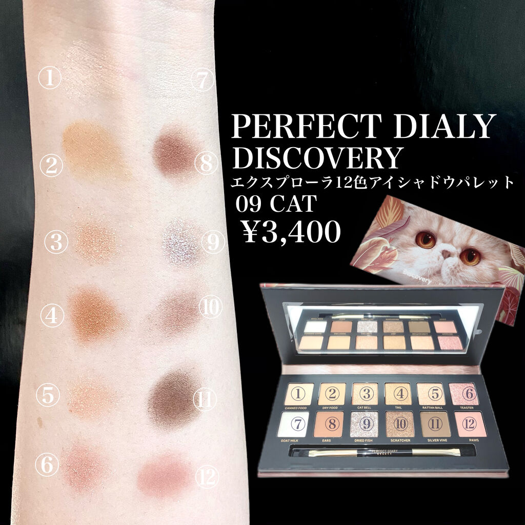 エクスプローラ12色 動物アイシャドウパレット/PERFECT DIARY/アイシャドウパレットを使ったクチコミ（3枚目）
