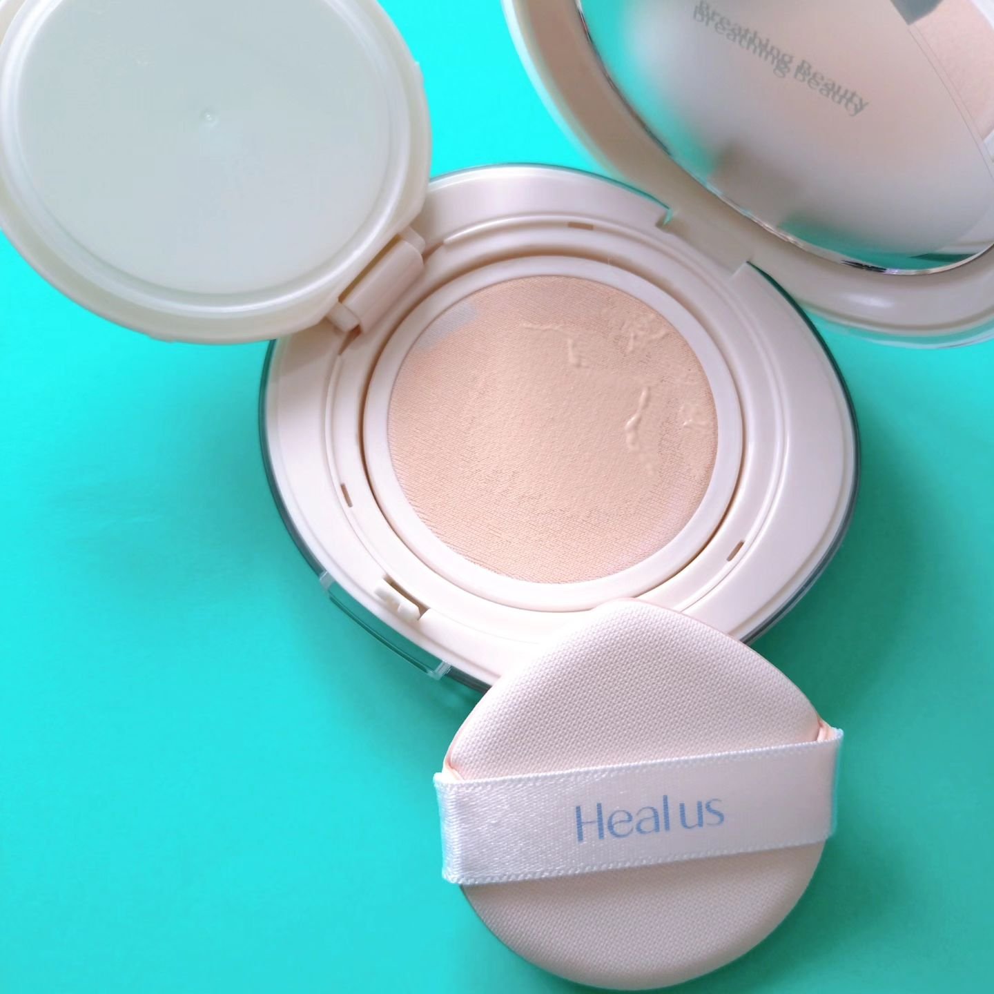 ブリージンググロークッション/Healus/クッションファンデーションを使ったクチコミ（2枚目）