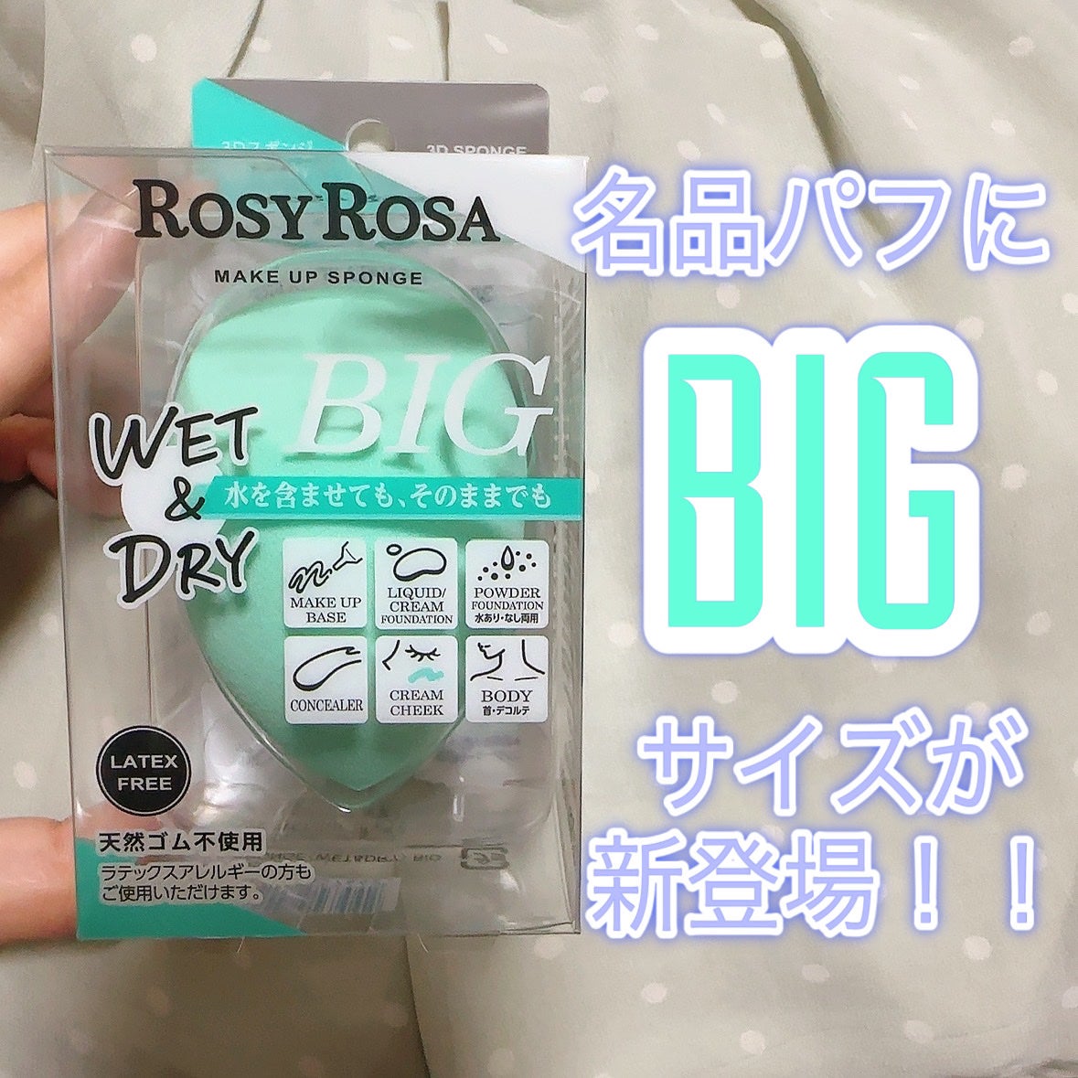 3Dスポンジ〈WET&DRY〉/ロージーローザ/パフ・スポンジを使ったクチコミ(1枚目)