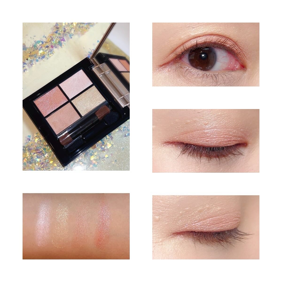 ミネラルクラッシィシャドー オーロラルグロウ(限定)/エトヴォス/アイシャドウパレットを使ったクチコミ（2枚目）