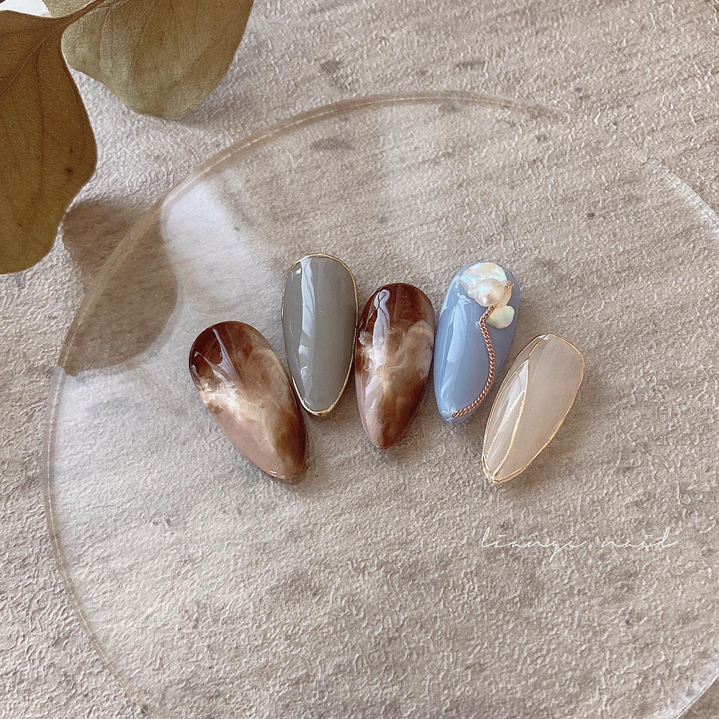 #リアンジェネイル,#柏ネイル,#ネイル,#ニュアンスネイル,#シェルネイルのネイルデザイン