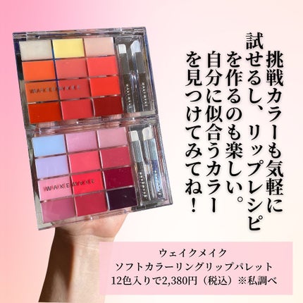 ソフトカラーリングリップパレット/wakemake/口紅を使ったクチコミ(7枚目)