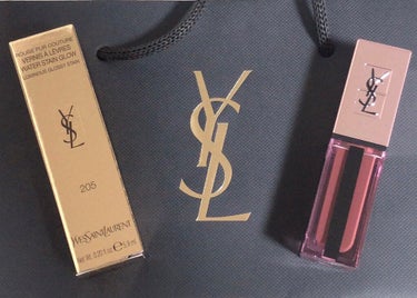 ルージュ ピュールクチュール ヴェルニ ウォーターグロウ No.205 シークレッドローズウッド/YVES SAINT LAURENT BEAUTE/口紅を使ったクチコミ（1枚目）