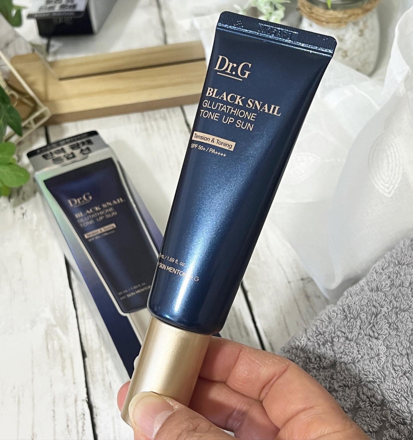ブラックスネイルグルタチオントーンアップサン/Dr.G/日焼け止めクリームを使ったクチコミ(1枚目)