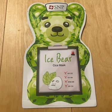 SNP アイスベア hyaluronicmaskのクチコミ「SNP Ice bear Cica mask
フェイスマスクシート🧸💚

○効果
皮膚鎮静/ク.....」（1枚目）