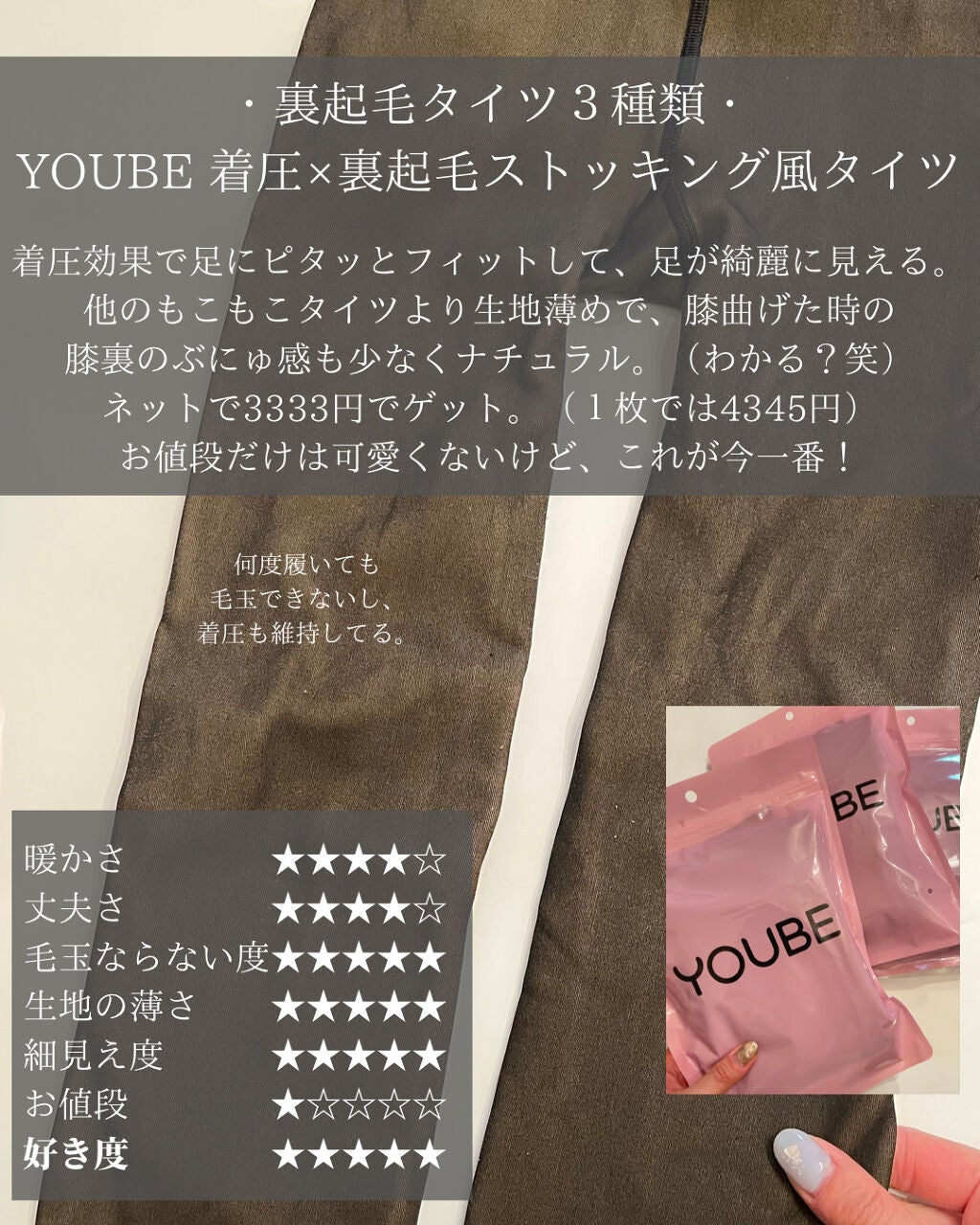Hot Lining Tights/YOUBE/その他を使ったクチコミ(4枚目)