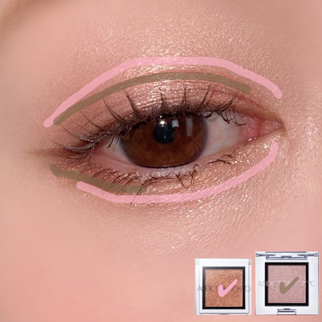 ザ アイシャドウ L 161 Gleamy Pond/ADDICTION/単色アイシャドウを使ったクチコミ（2枚目）