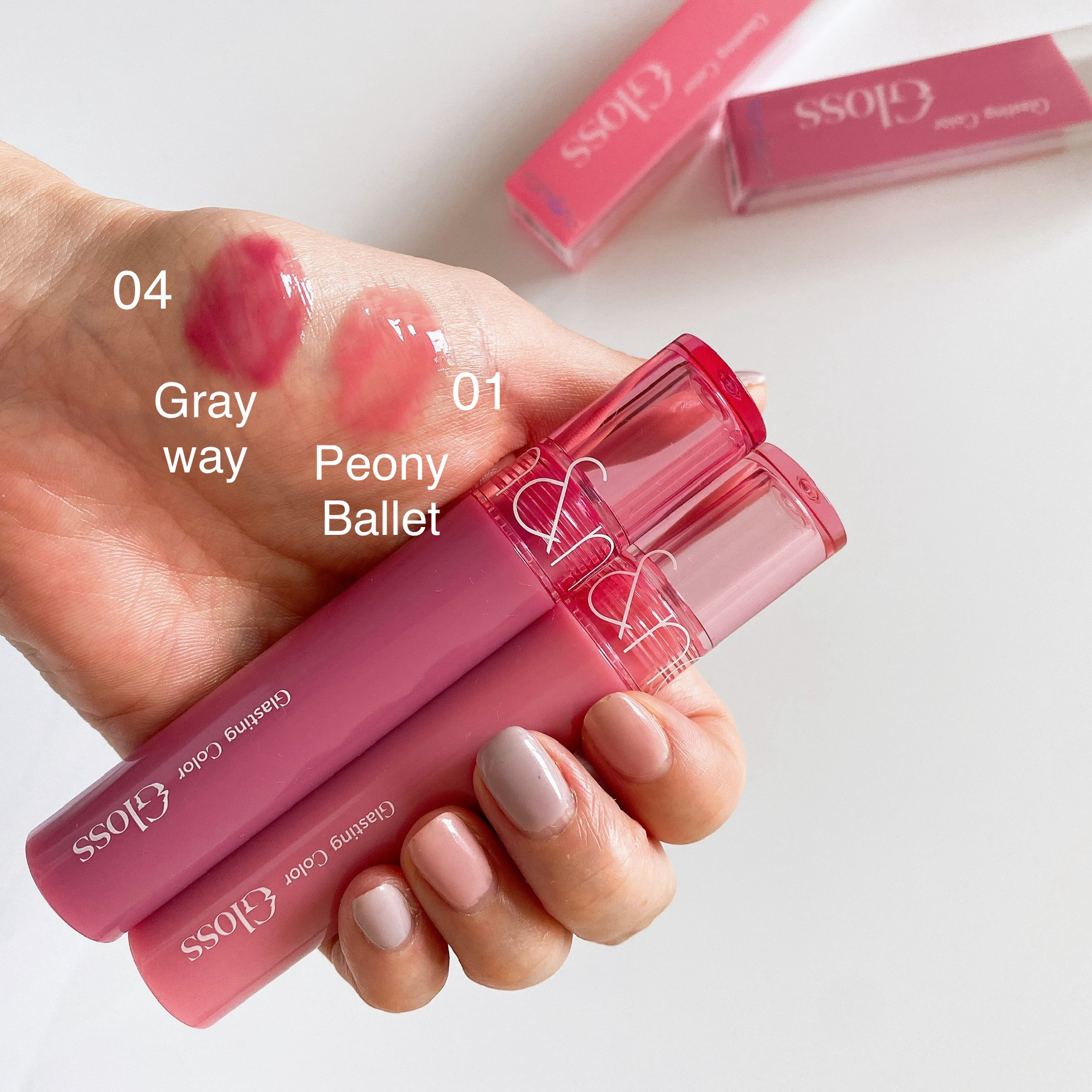 グラスティングカラーグロス/rom&nd/リップグロスを使ったクチコミ（3枚目）