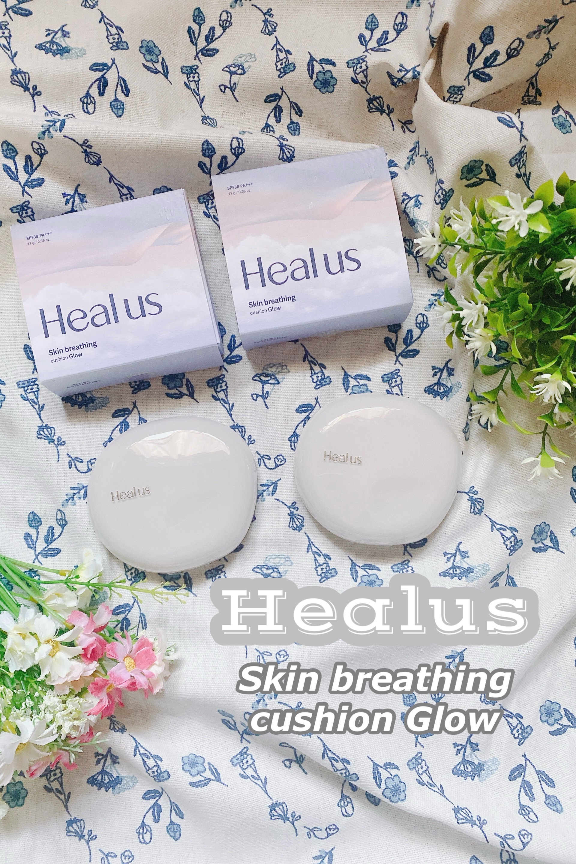 ブリージンググロークッション/Healus/クッションファンデーションを使ったクチコミ（1枚目）