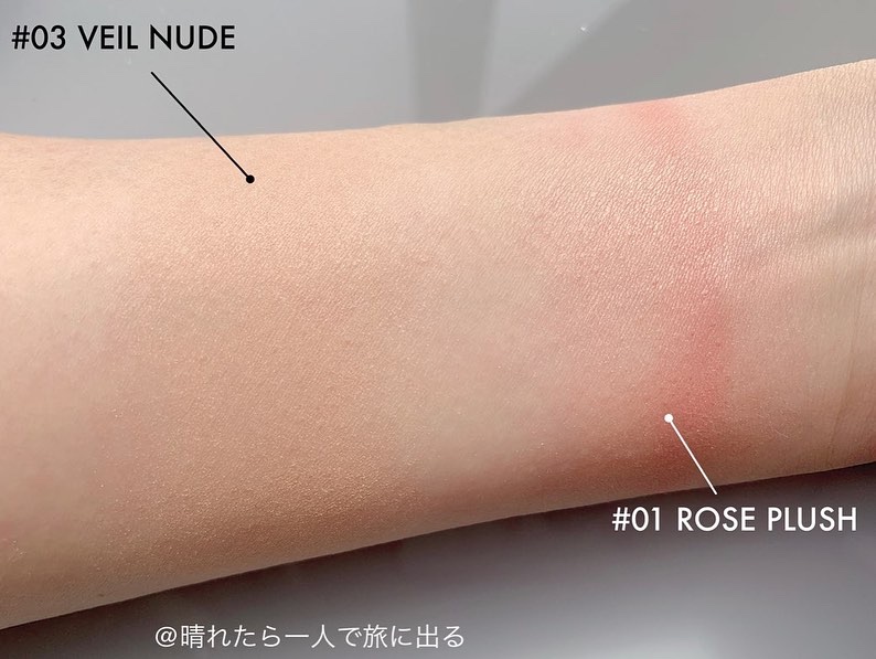 ドットオンムード グロウブラッシュ 01 Rose Plush/Heart Percent/パウダーチークを使ったクチコミ（3枚目）