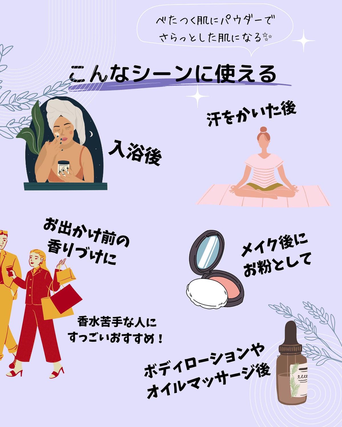 フレグランス ボディ＆フェイスパウダー ラベンダー/Leivy/ルースパウダーを使ったクチコミ（3枚目）