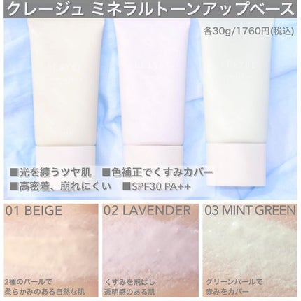 ミネラルトーンアップベース/CLAYGE/化粧下地を使ったクチコミ(4枚目)