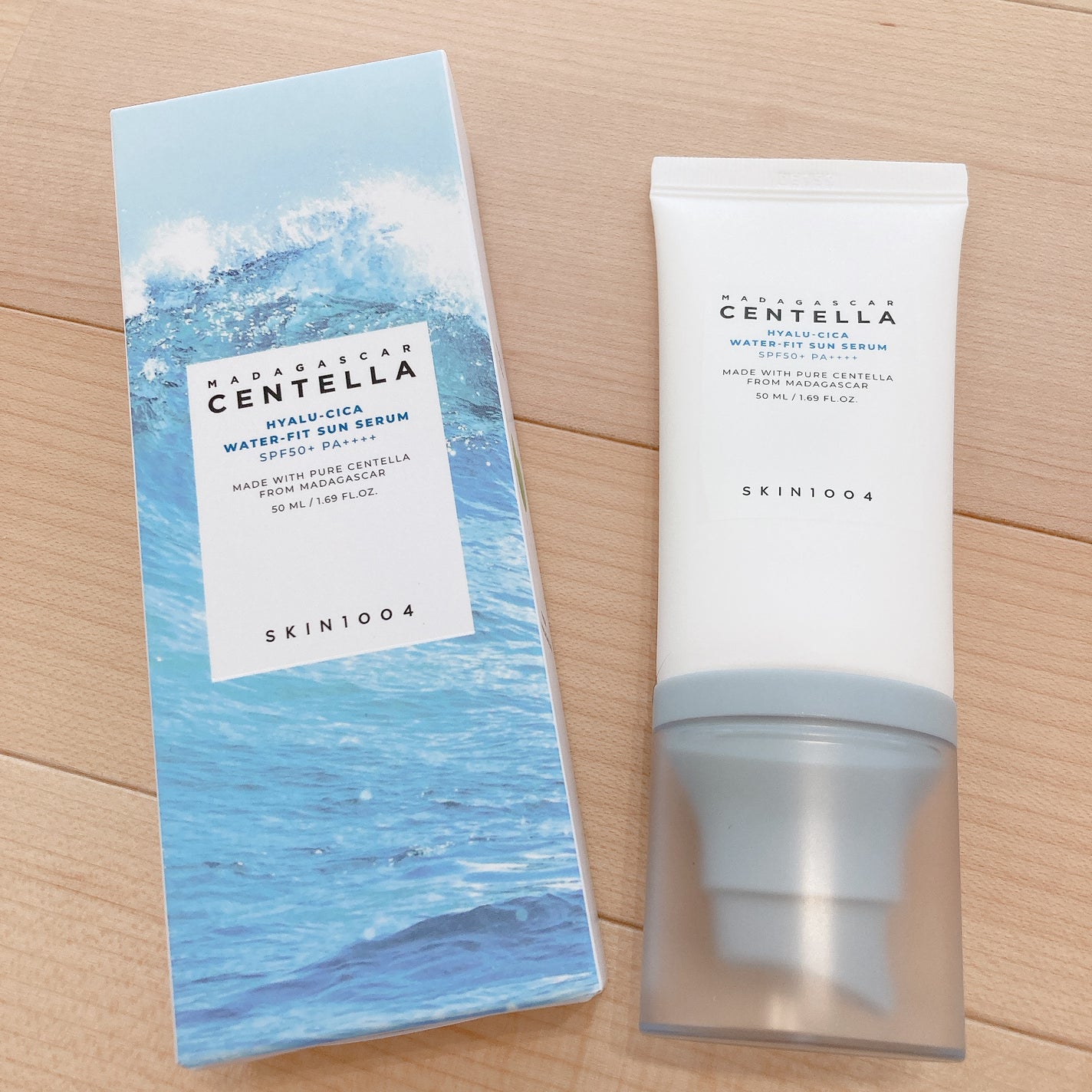 ヒアルーシカ ウォーターフィット サンセラム/SKIN1004/日焼け止めローションを使ったクチコミ(1枚目)