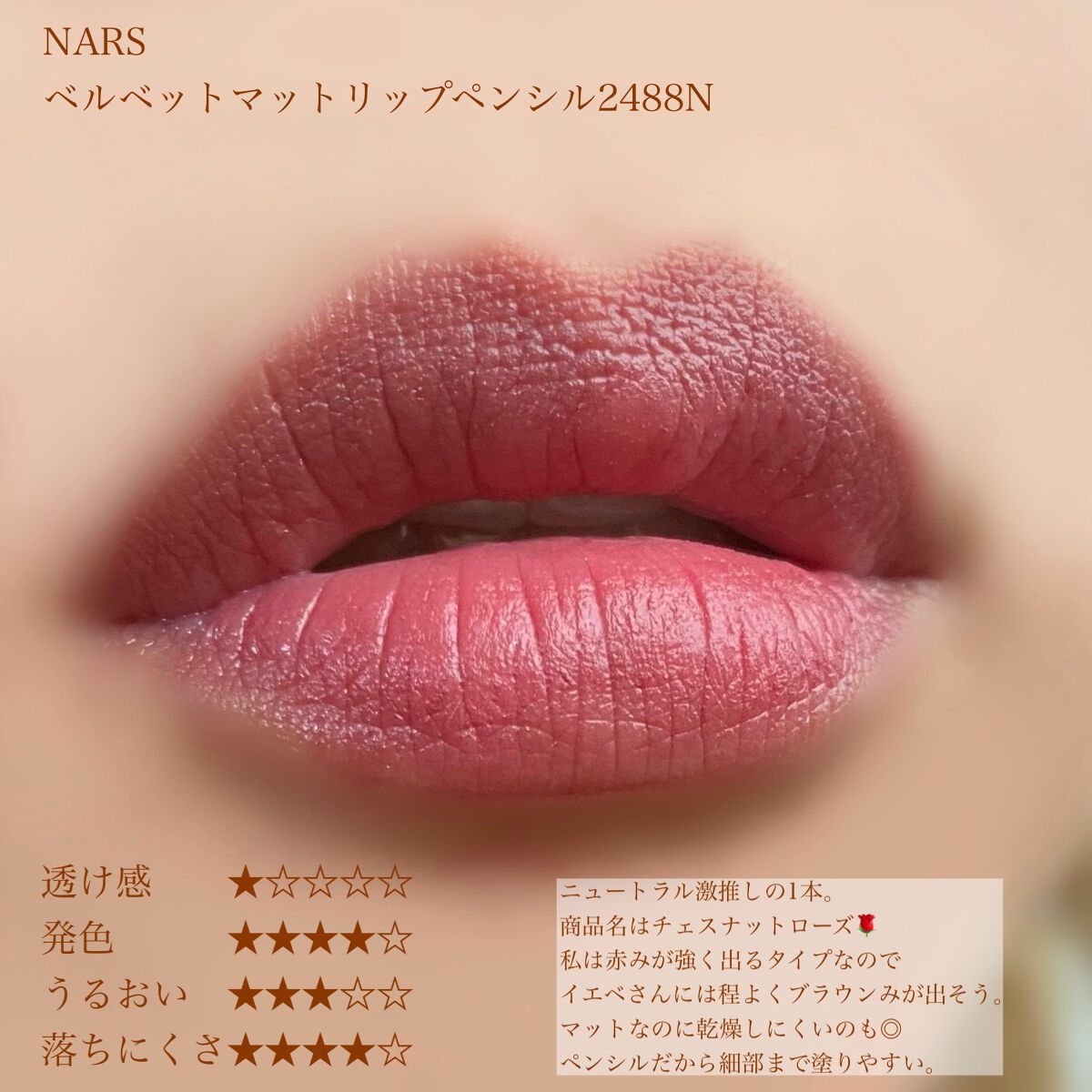 ベルベットマットリップペンシル/NARS/リップライナーを使ったクチコミ(4枚目)