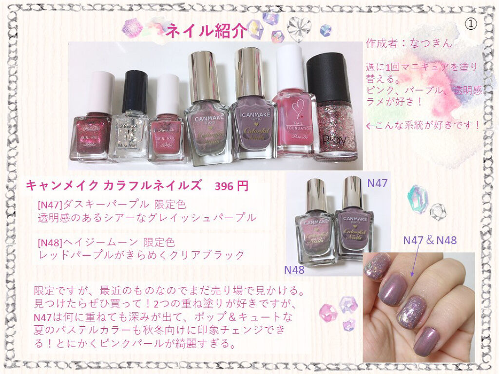 カラフルネイルズ PK870/キャンメイク/マニキュアを使ったクチコミ（2枚目）