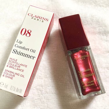 コンフォート リップオイル シマー 08 バーガンディーワイン(限定)/CLARINS/リップグロスを使ったクチコミ（1枚目）