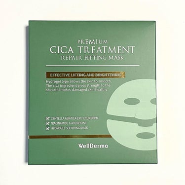 WellDerma プレミアムシカトリートメントリペアフィッティングマスクのクチコミ「Well Derma
PREMIUM CICA TREATMENT REPAIR FITTIN.....」（2枚目）