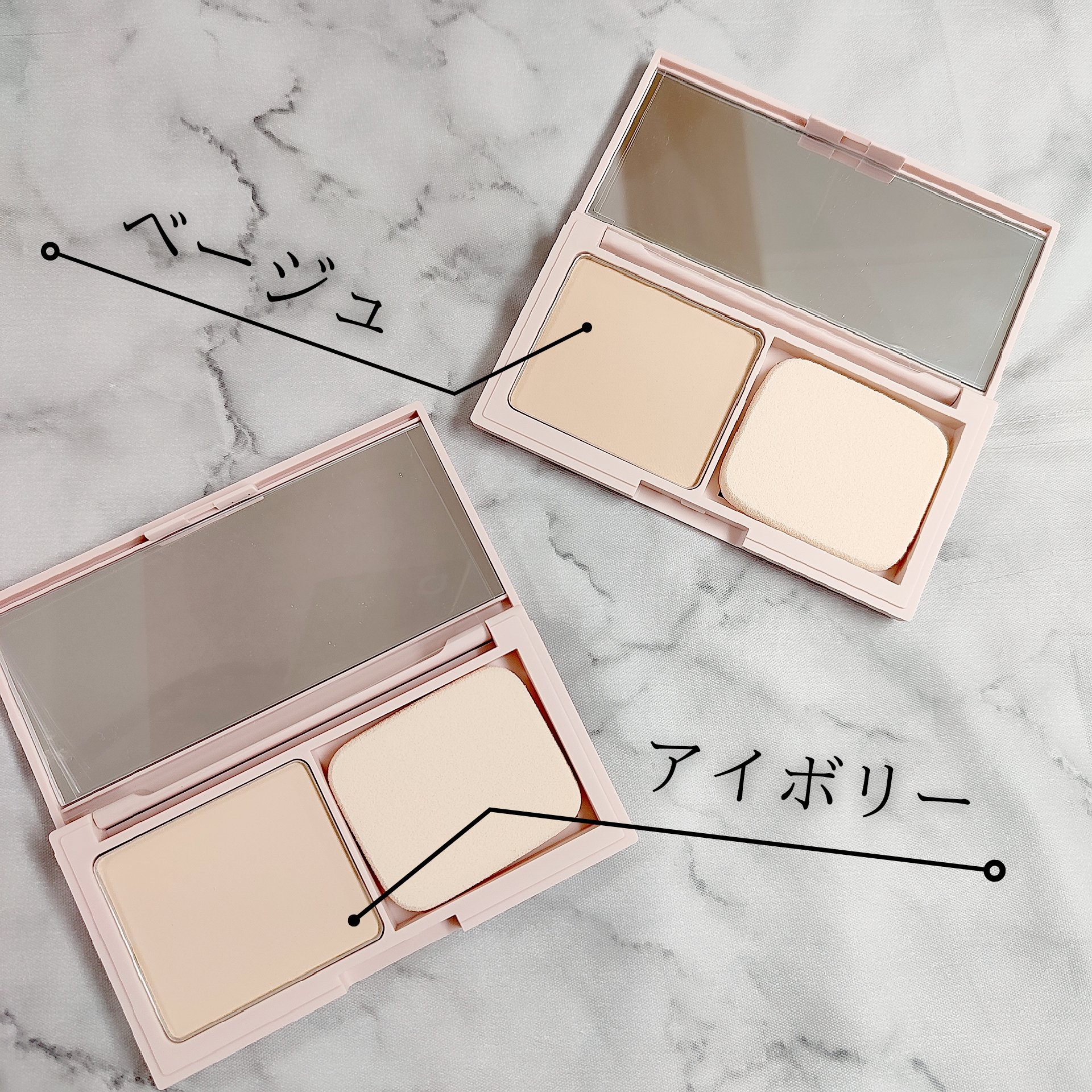 シルキーパウダーファンデーション アイボリー/heme/パウダーファンデーションを使ったクチコミ（3枚目）