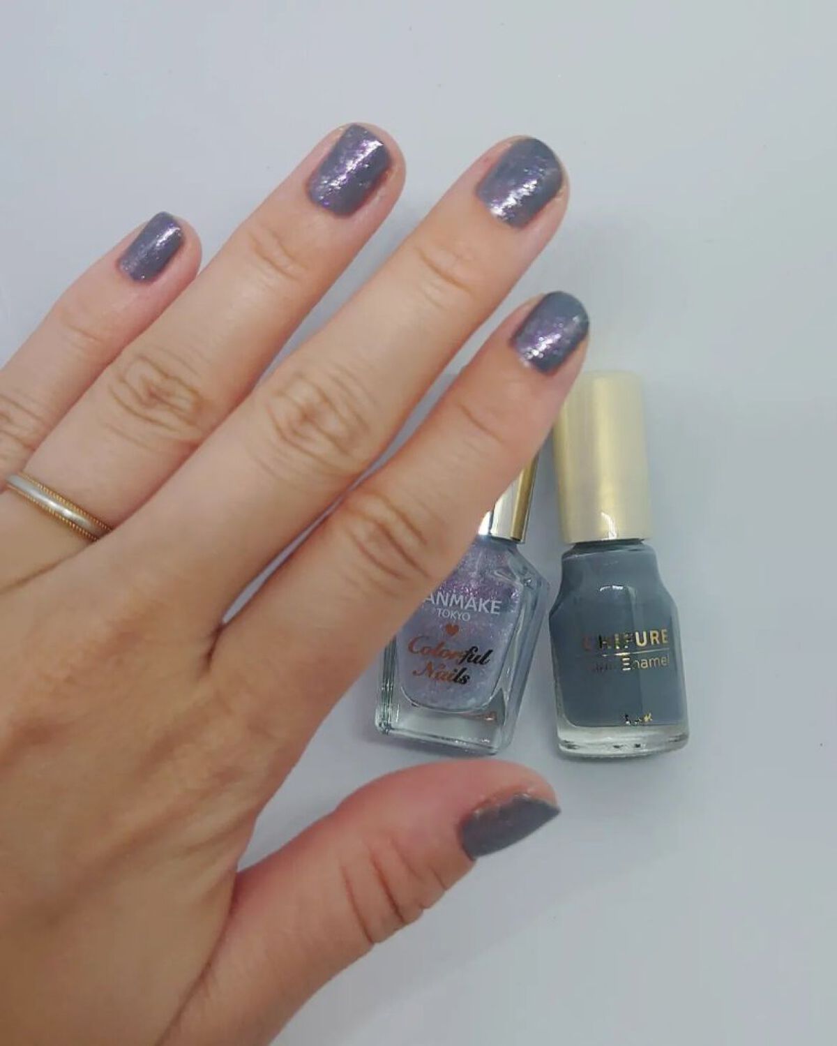 ネイル エナメル 048 グレー系/ちふれ/マニキュアを使ったクチコミ（3枚目）