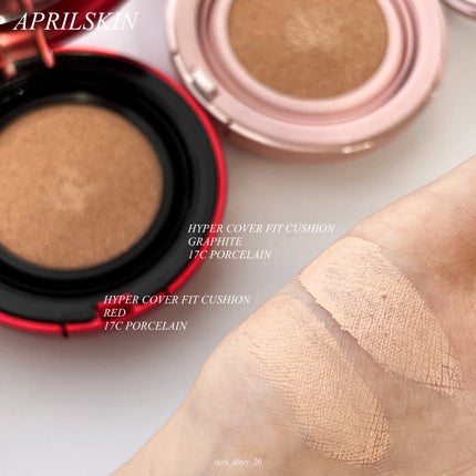 ハイパーカバーフィットクッション  グラファイト/APRILSKIN/クッションファンデーションを使ったクチコミ(2枚目)
