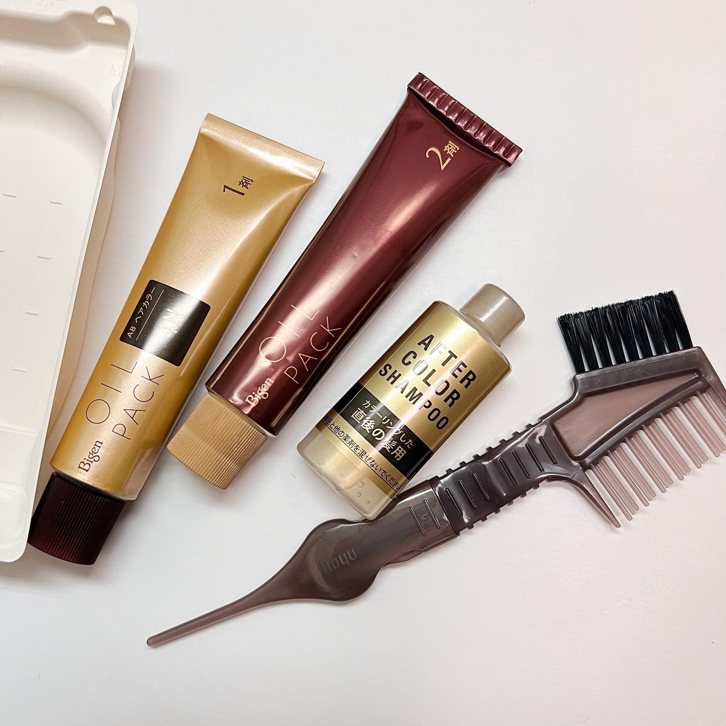 オイルパックカラー 4NB/ビゲン/ヘアカラーを使ったクチコミ（3枚目）