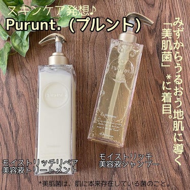 Purunt. プルント モイストリッチ美容液シャンプー／モイストリッチリペア美容液トリートメントのクチコミ「スキンケア発想の Purunt. (プルント )
モイストリッチ美容液シャンプー/
モイストリ.....」（1枚目）