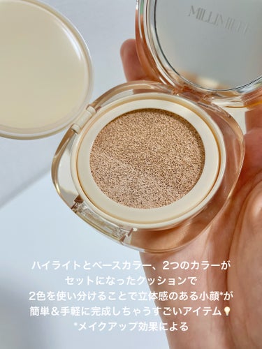 MILLIMILLI ツートンクッションのクチコミ「MILLIMILLI(ミリミリ)から新発売✨
瞬間立体小顔*クッション がすごい‼️#PR

.....」（3枚目）