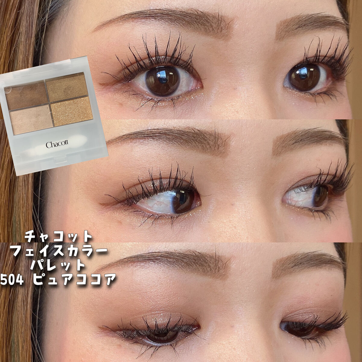 フェイスカラーパレット 504 ピュアココア/チャコット・コスメティクス/アイシャドウパレットを使ったクチコミ（1枚目）