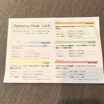 Updating Mask 1.0.0 5タイプセット 1セット5枚入り/meol/シートマスク・パックを使ったクチコミ(4枚目)