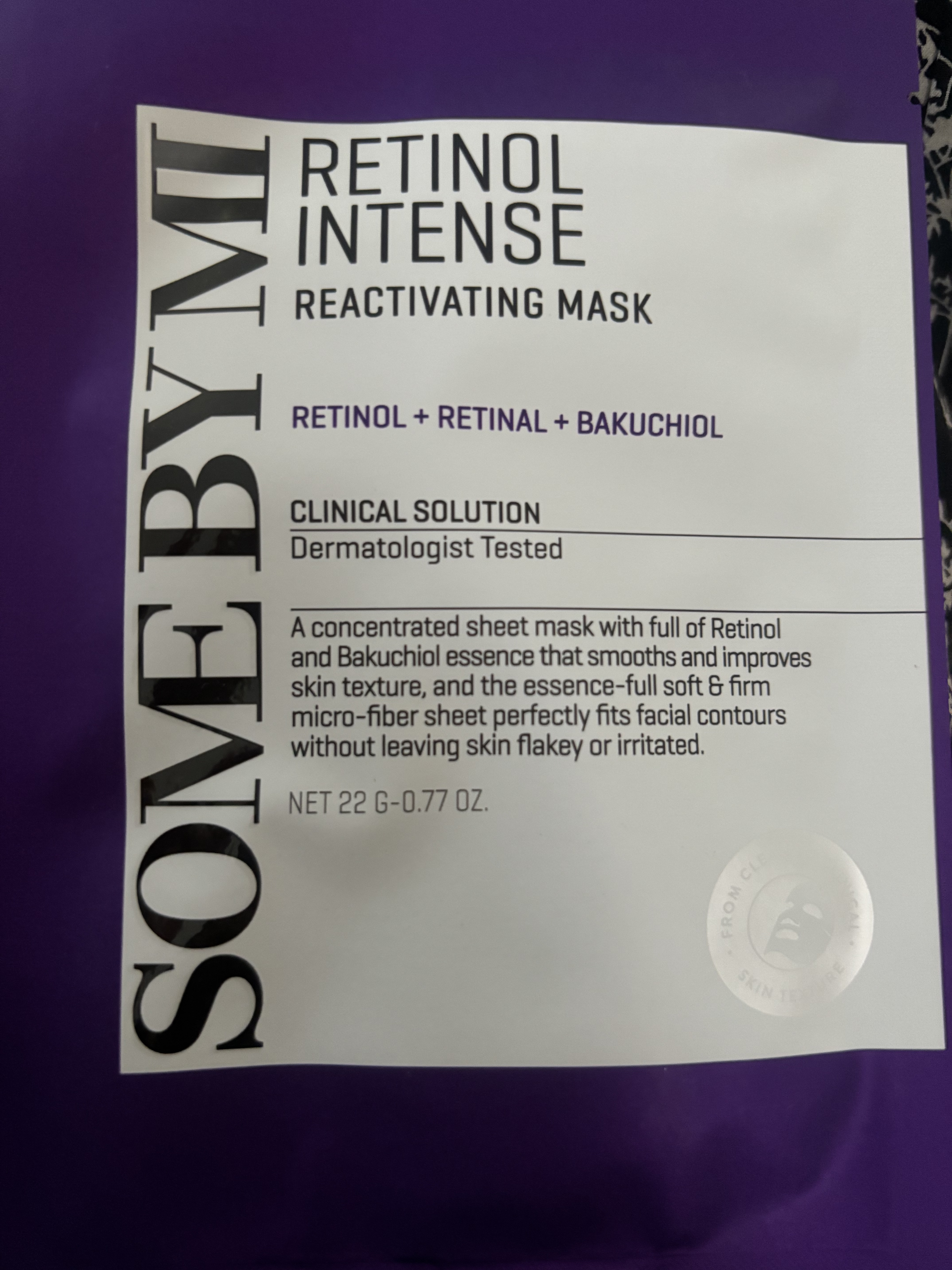 レチノールインテンスリアクティベーションマスク/SOME BY MI/シートマスク・パックを使ったクチコミ（1枚目）