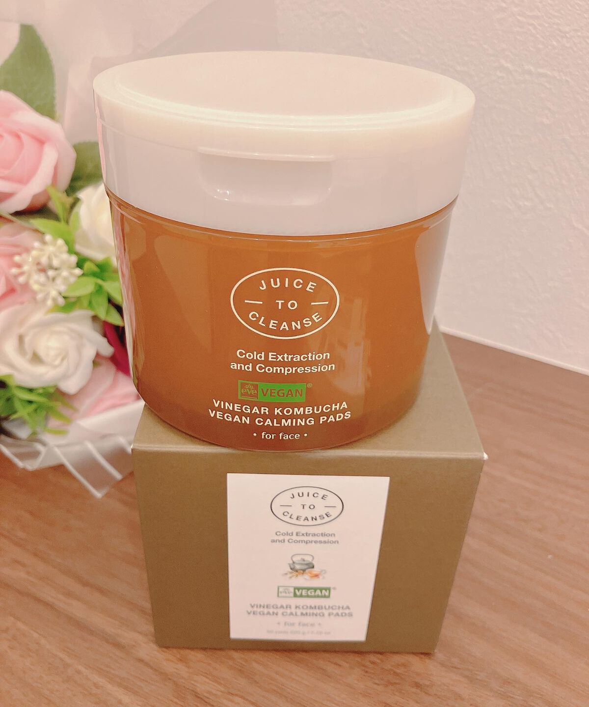 ビネガー コンブチャ ヴィーガン カーミングパッド/JUICE TO CLEANSE/トナーパッドを使ったクチコミ（2枚目）