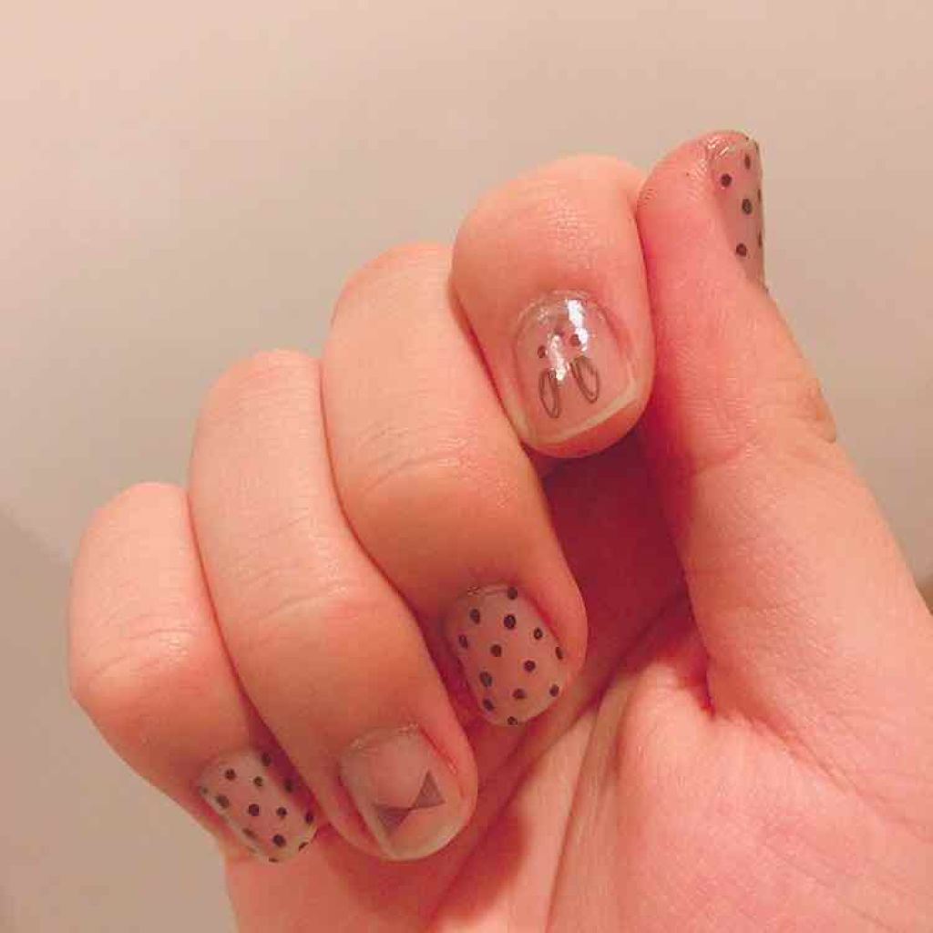 カラフルネイルズ ブラックトップコート/キャンメイク/ネイルトップコートを使ったクチコミ（2枚目）