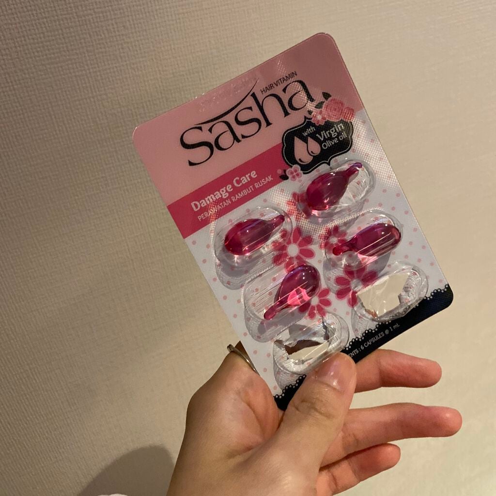 ヘアビタミン ピンク(ダメージケア)/Sasha/ヘアオイルを使ったクチコミ(1枚目)