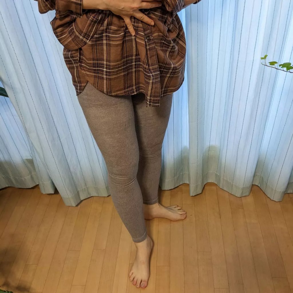 パジャマレギンスsleep＋ ビター グレイ/BELMISE/着圧ソックス・レギンスを使ったクチコミ（3枚目）