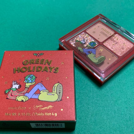 エアリー トゥインクル アイパレット 2021 Green Holidays Edition/innisfree/アイシャドウパレットを使ったクチコミ(1枚目)