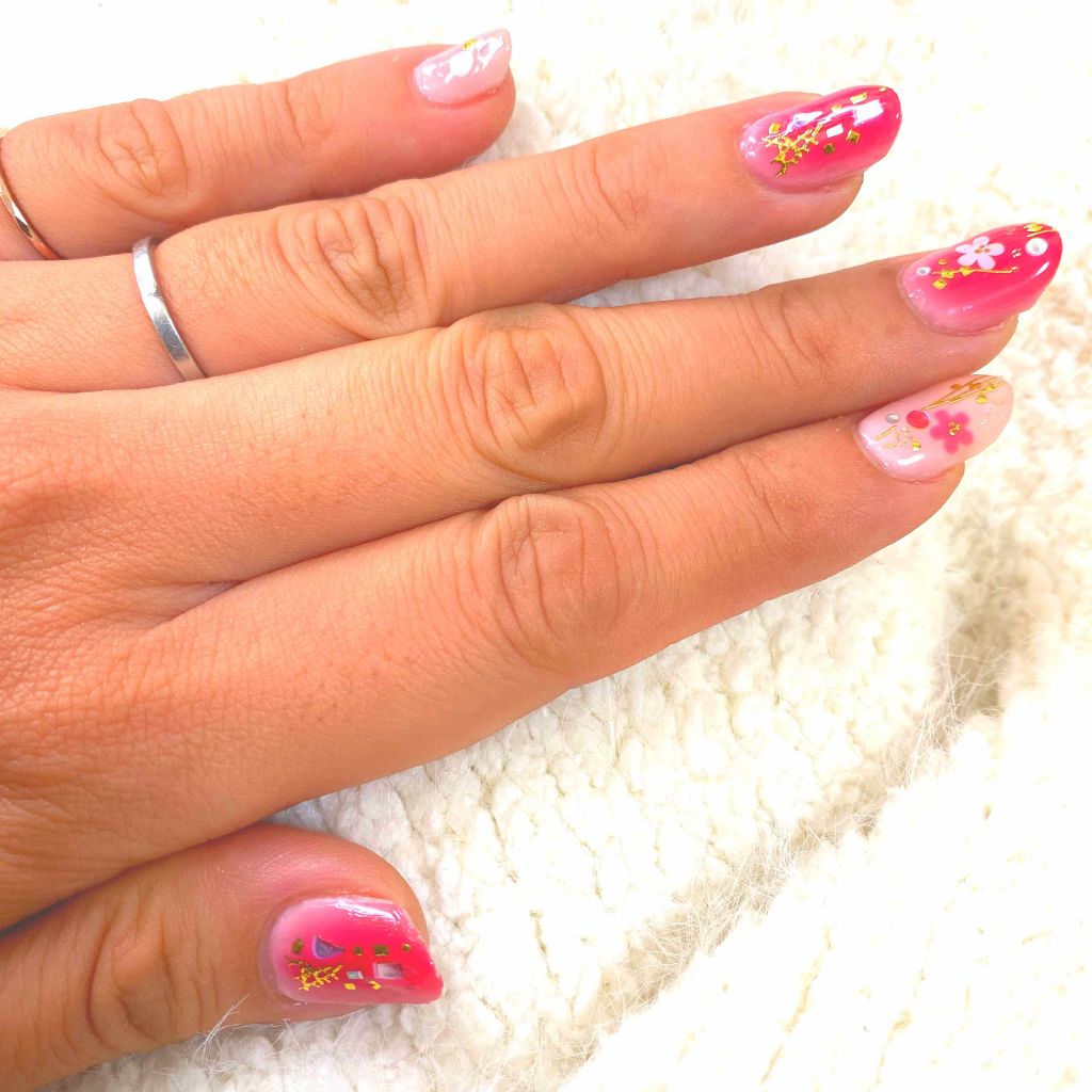 ネイルシール/Qoo10/ネイルシールを使ったクチコミ(2枚目)