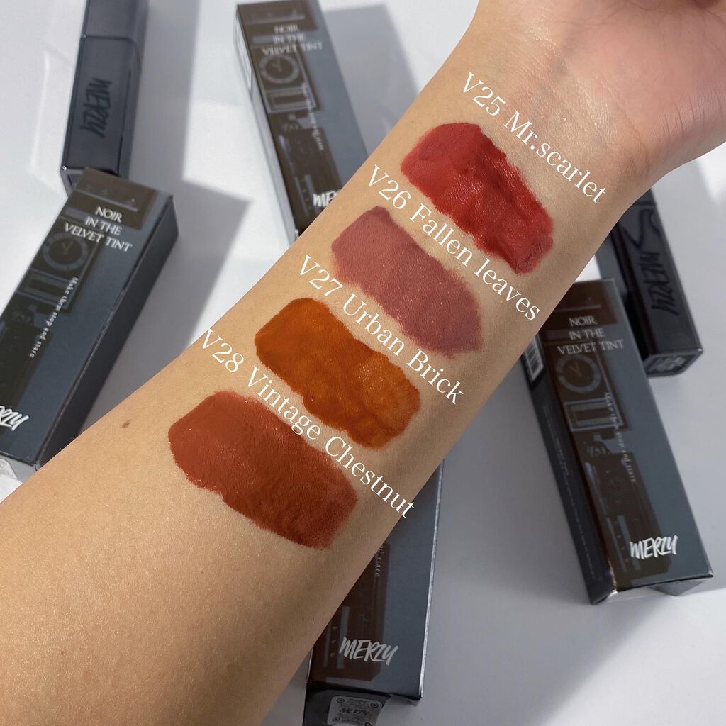 ノワール イン ザ ベルベットティント/MERZY/リップティントを使ったクチコミ（2枚目）