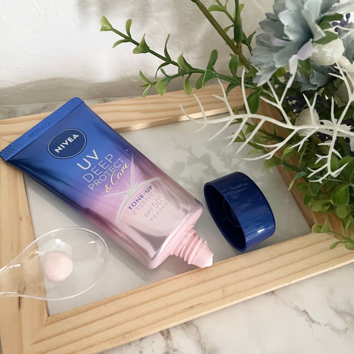 ニベアUV ディープ プロテクト&ケア トーンアップ エッセンス/ニベア/日焼け止めローションを使ったクチコミ(2枚目)